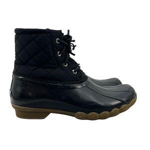 Sperry Duck Boots Women 4 Saltwater Nylon Quilt Waterproof Insulated Winter Snow
